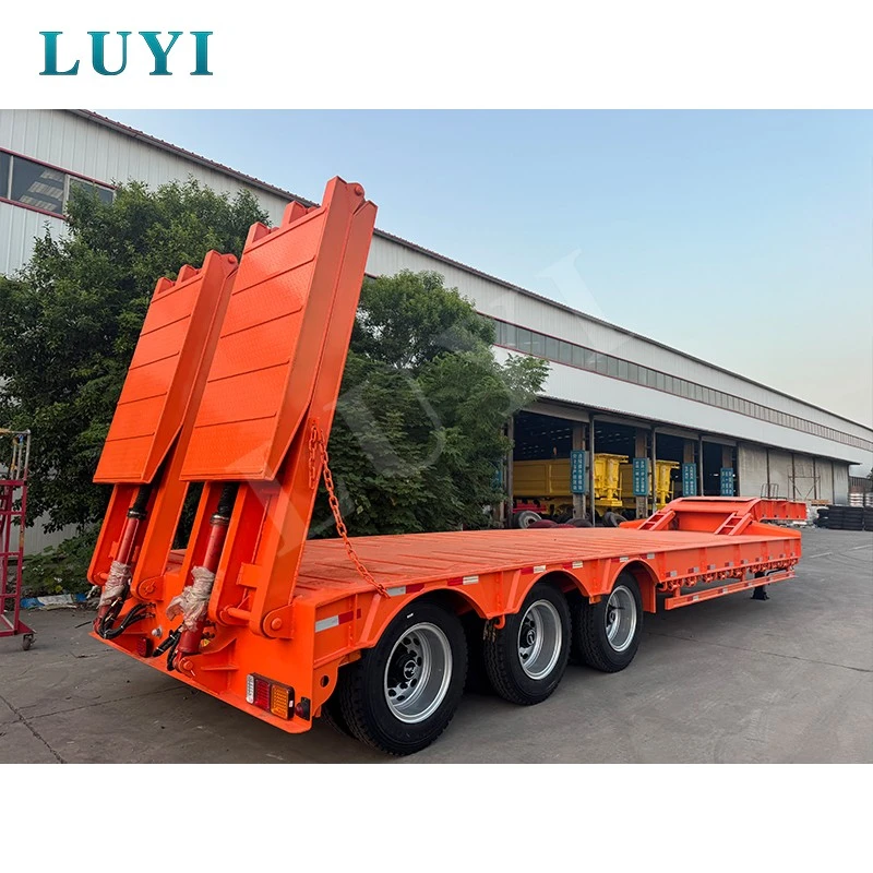 High Quality Three-axle 60-ton Detachable Gooseneck Low-bed Semi-trailer price High Quality Three-axle 60-ton Detachable Gooseneck Low-bed Semi-trailer price